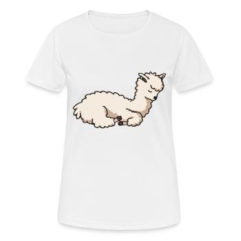 Pyjama lama fatigué Amour l’alpaga vectoriel de lama - T-shirt respirant Femme - blanc - Devant - AI Model Female 172 dark (172cm)