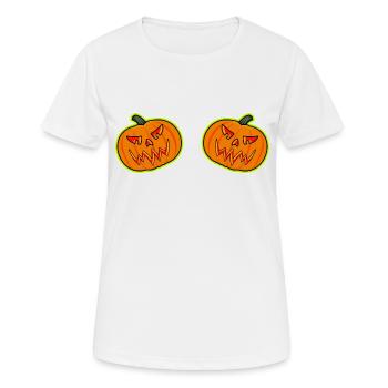 Halloween pumpkins for women creepy pumpkin - Women's Breathable T-Shirt - white - Front - AI Model Female 172 dark (172cm)