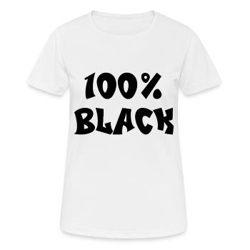 100% black - T-shirt respirant Femme - blanc - Devant - AI Model Female 172 dark (172cm)
