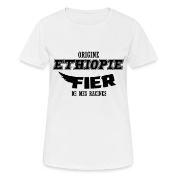 Origine Ethiopie fier de mes racines - T-shirt respirant Femme - blanc - Devant - AI Model Female 172 dark (172cm)
