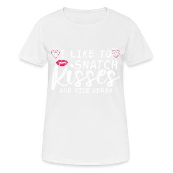 J’aime arracher des baisers et vice versa 3 - T-shirt respirant Femme - blanc - Devant - AI Model Female 172 dark (172cm)