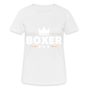 Boxer Boxen Sport - Frauen T-Shirt atmungsaktiv - Weiß - Vorne - AI Model Female 172 dark (172cm)