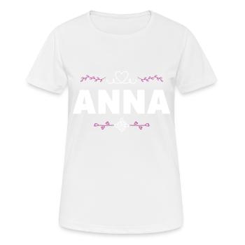 Anna - Frauen T-Shirt atmungsaktiv - Weiß - Vorne - AI Model Female 172 dark (172cm)