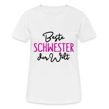 Beste Schwester der Welt Geschwister Schwester - Frauen T-Shirt atmungsaktiv - Weiß - Vorne - AI Model Female 172 dark (172cm)