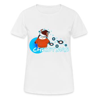 Weihnachts Pinguin - Frauen T-Shirt atmungsaktiv - Weiß - Vorne - AI Model Female 172 dark (172cm)