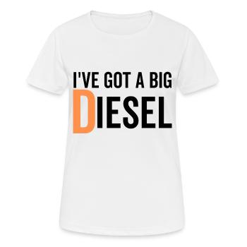 J’ai un gros diesel - T-shirt respirant Femme - blanc - Devant - AI Model Female 172 dark (172cm)
