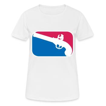 Piraten Revolver Pistole lustiges Geschenk - Frauen T-Shirt atmungsaktiv - Weiß - Vorne - AI Model Female 172 dark (172cm)
