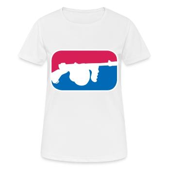 Thompson Maschinenpistole Mafia lustige Geschenk - Frauen T-Shirt atmungsaktiv - Weiß - Vorne - AI Model Female 172 dark (172cm)