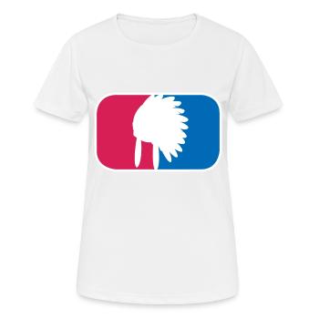 Indianer Häuptling Kopfschmuck lustige Geschenk - Frauen T-Shirt atmungsaktiv - Weiß - Vorne - AI Model Female 172 dark (172cm)