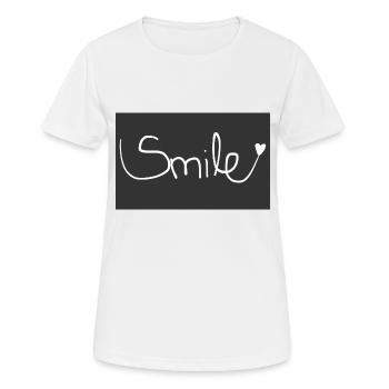Smile - Frauen T-Shirt atmungsaktiv - Weiß - Vorne - AI Model Female 172 dark (172cm)