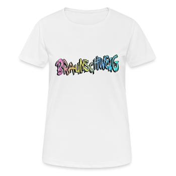 Braunschweig Deutschland Graffiti Spray Sprayer - Frauen T-Shirt atmungsaktiv - Weiß - Vorne - AI Model Female 172 dark (172cm)