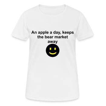 Une pomme par jour éloigne le marché baissier! - T-shirt respirant Femme - blanc - Devant - AI Model Female 172 dark (172cm)