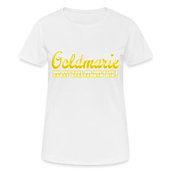 Goldmarie hol uns raus - Frauen T-Shirt atmungsaktiv - Weiß - Vorne - AI Model Female 172 dark (172cm)