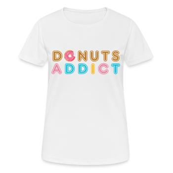 Donuts addict croc - T-shirt respirant Femme - blanc - Devant - AI Model Female 172 dark (172cm)