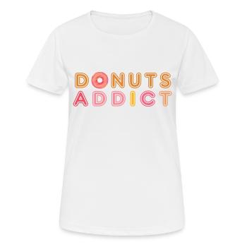 Donuts addict pink caramel - Women's Breathable T-Shirt - white - Front - AI Model Female 172 dark (172cm)