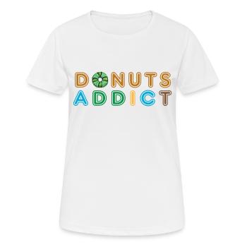 Donuts addict green choco - Women's Breathable T-Shirt - white - Front - AI Model Female 172 dark (172cm)