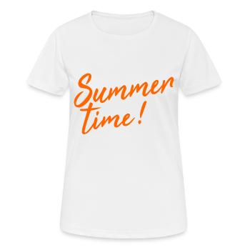Heure d'été! - T-shirt respirant Femme - blanc - Devant - AI Model Female 172 dark (172cm)