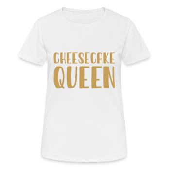 Cheesecake Queen - Käsekuchen Königin - Frauen T-Shirt atmungsaktiv - Weiß - Vorne - AI Model Female 172 dark (172cm)