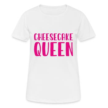 Cheesecake Queen - Käsekuchen Königin - Frauen T-Shirt atmungsaktiv - Weiß - Vorne - AI Model Female 172 dark (172cm)