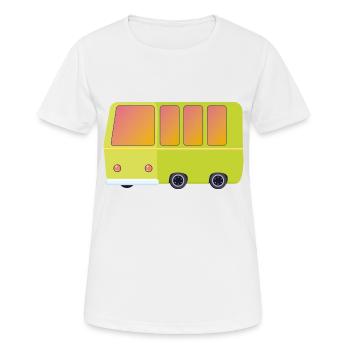 Der farbige Bus. - Frauen T-Shirt atmungsaktiv - Weiß - Vorne - AI Model Female 172 dark (172cm)
