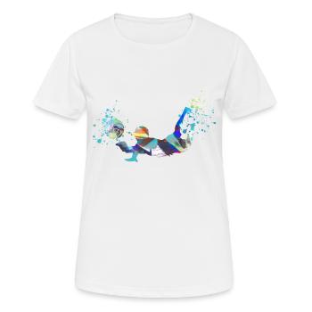 volley-ball, volley-ball, beachball,graffiti - T-shirt respirant Femme - blanc - Devant - AI Model Female 172 dark (172cm)
