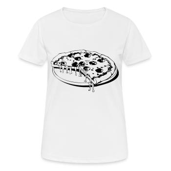 Pizza Restauration rapide Pizzeria - T-shirt respirant Femme - blanc - Devant - AI Model Female 172 dark (172cm)