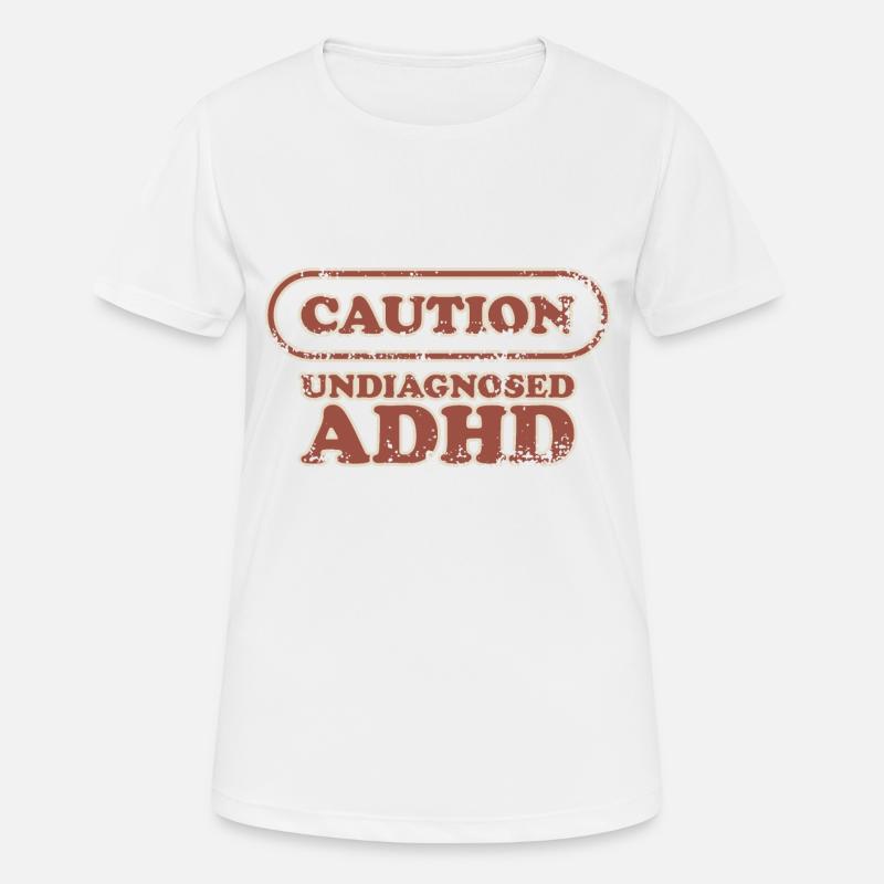Caution, ADHD - Women's Breathable T-Shirt - white