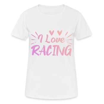 Ich liebe Rennen - Frauen T-Shirt atmungsaktiv - Weiß - Vorne - AI Model Female 172 dark (172cm)