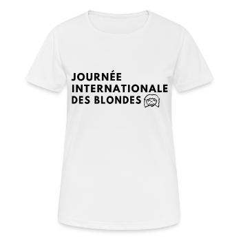 Journée internationale des blondes - T-shirt respirant Femme - blanc - Devant - AI Model Female 172 dark (172cm)