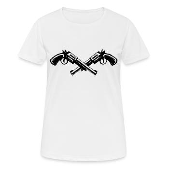 Guns - Women's Breathable T-Shirt - white - Front - AI Model Female 172 dark (172cm)