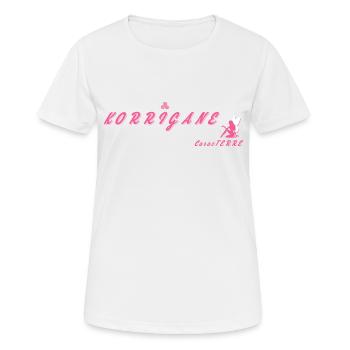 korrigane c’est mon caracTERRE - T-shirt respirant Femme - blanc - Devant - AI Model Female 172 dark (172cm)
