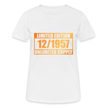 66e anniversaire édition limitée - ꝏ approvisionnement 12/1957 - T-shirt respirant Femme - blanc - Devant - AI Model Female 172 dark (172cm)