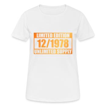 45e anniversaire édition limitée - ꝏ approvisionnement 12/1978 - T-shirt respirant Femme - blanc - Devant - AI Model Female 172 dark (172cm)