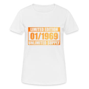 55e anniversaire édition limitée - ꝏ approvisionnement 01/1969 - T-shirt respirant Femme - blanc - Devant - AI Model Female 172 dark (172cm)