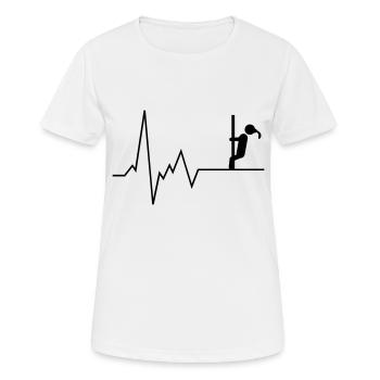 Herzschlag Pole Tänzerin - Frauen T-Shirt atmungsaktiv - Weiß - Vorne - AI Model Female 172 dark (172cm)