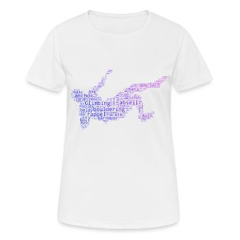 Bouldering Climbing Klettern Boulder Kletterer - Frauen T-Shirt atmungsaktiv - Weiß - Vorne - AI Model Female 172 dark (172cm)
