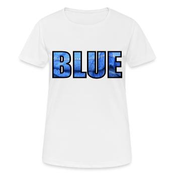 BLUE - Frauen T-Shirt atmungsaktiv - Weiß - Vorne - AI Model Female 172 dark (172cm)
