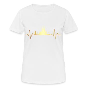 Battement de cœur Barcelone - T-shirt respirant Femme - blanc - Devant - AI Model Female 172 dark (172cm)