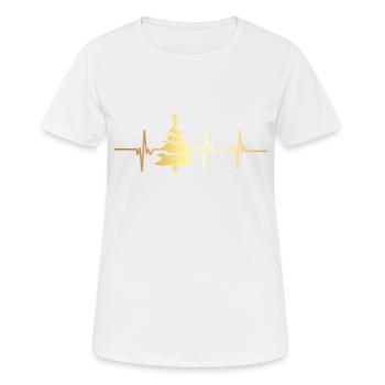 Herzschlag-Tanne - Frauen T-Shirt atmungsaktiv - Weiß - Vorne - AI Model Female 172 dark (172cm)