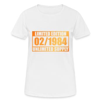 Édition limitée 40e anniversaire - ꝏ Approvisionnement 02/1984 - T-shirt respirant Femme - blanc - Devant - AI Model Female 172 dark (172cm)