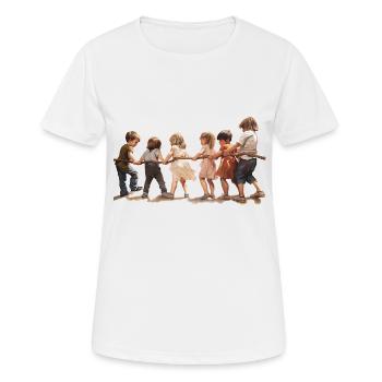 Tug-of-war, child's play from times gone by? - Women's Breathable T-Shirt - white - Front - AI Model Female 172 dark (172cm)