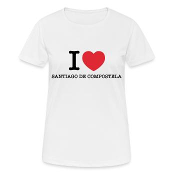 Ich liebe Santiago de Compostela - Frauen T-Shirt atmungsaktiv - Weiß - Vorne - AI Model Female 172 dark (172cm)