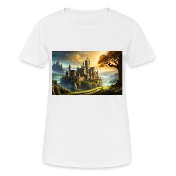 wunderschöne mythische Orte – Avalon - Frauen T-Shirt atmungsaktiv - Weiß - Vorne - AI Model Female 172 dark (172cm)