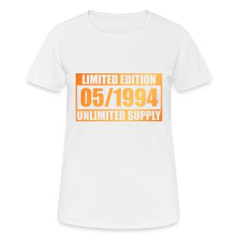 Édition limitée 30e anniversaire - ꝏ Approvisionnement 05/1994 - T-shirt respirant Femme - blanc - Devant - AI Model Female 172 dark (172cm)
