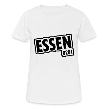 Essen - 0201 - Indicatif régional - Slogan - T-shirt respirant Femme - blanc - Devant - AI Model Female 172 dark (172cm)