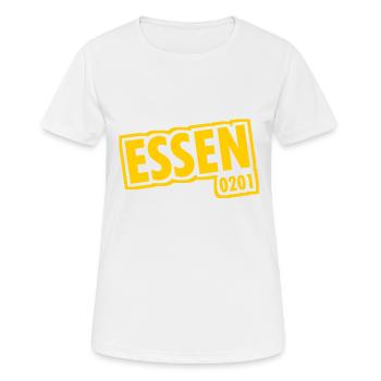 Essen - 0201 - Indicatif régional - Slogan - T-shirt respirant Femme - blanc - Devant - AI Model Female 172 dark (172cm)