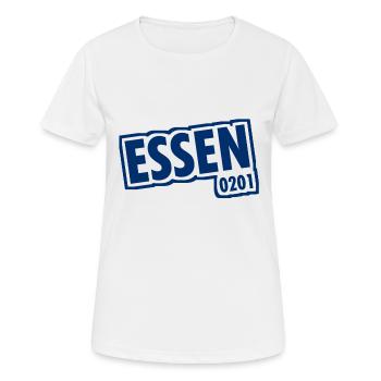 Essen - 0201 - Indicatif régional - Slogan - T-shirt respirant Femme - blanc - Devant - AI Model Female 172 dark (172cm)