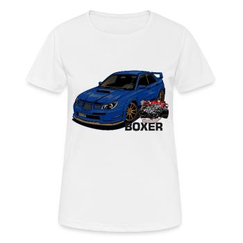 Car with motor - Frauen T-Shirt atmungsaktiv - Weiß - Vorne - AI Model Female 172 dark (172cm)