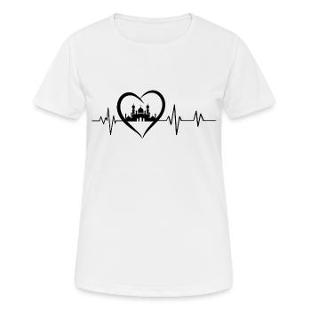 Herzschlag-Moschee - Frauen T-Shirt atmungsaktiv - Weiß - Vorne - AI Model Female 172 dark (172cm)