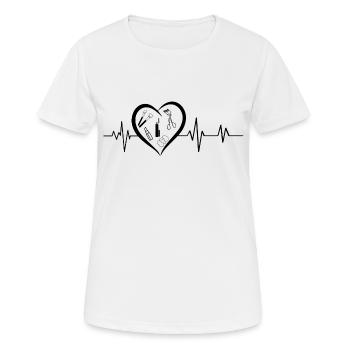 Herzschlag Make-up - Frauen T-Shirt atmungsaktiv - Weiß - Vorne - AI Model Female 172 dark (172cm)